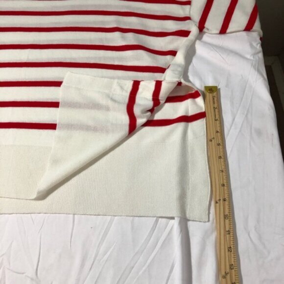 Mersea womens catalina OS red striped blue heart elbow patches pullover sweater - Picture 7 of 11